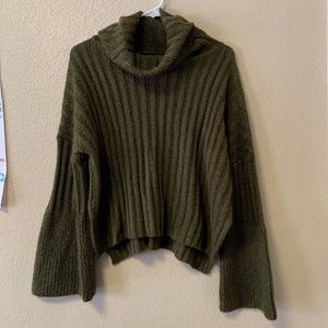 Green Cowl Neck Sweater